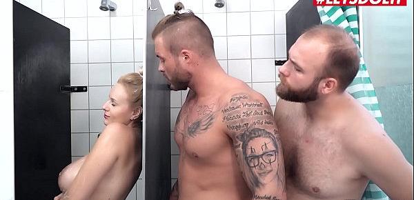  LETSDOEIT - Angel Wicky - Busty Czech MILF Threeway Sex On The Hostel Bathroom